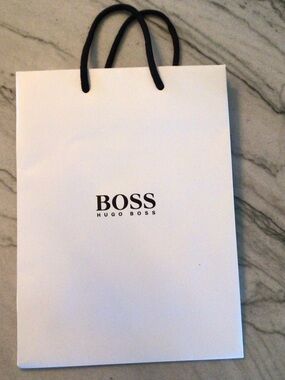 Hugo Boss White Gift Bag with Black Handles